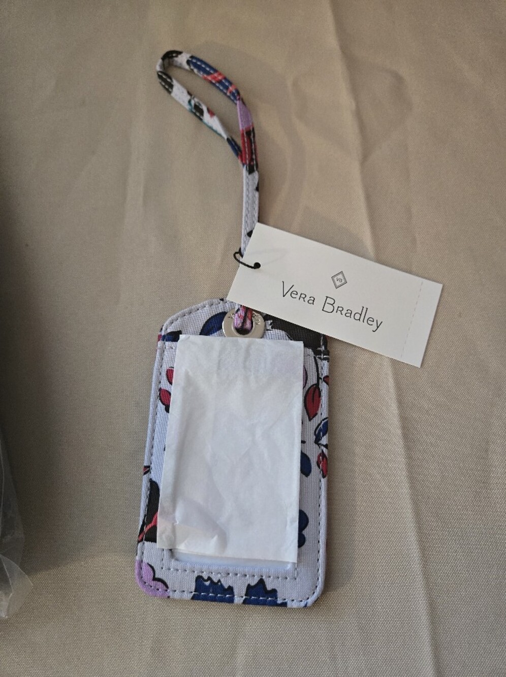 NWT Vera Bradley Zip ID Case & Wristlet Key Ring Floral Blue Multicolor - Picture 5 of 7